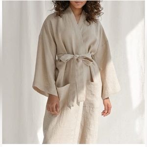 Brand new organic cotton linen blend kimono